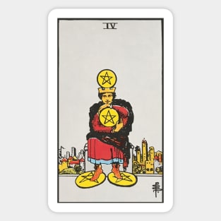 Four of pentacles Sticker